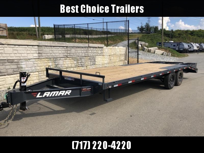 2019 Lamar F8 102x24' Beavertail Deckover Trailer 16000# GVW * 8K AXLES * 3 FLIPOVER RAMPS * OIL BATH * CHARCOAL * 14 PLY TIRES 2019 Lamar F8 102x24' Beavertail Deckover Trailer 16000# GVW * 8K AXLES * 3 FLIPOVER RAMPS * OIL BATH * CHARCOAL * 14 PLY TIRES