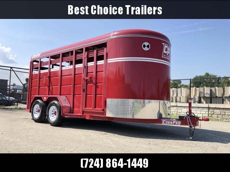 2019 Corn Pro 16' Livestock Trailer 7000# GVW * RED 2019 Corn Pro 16' Livestock Trailer 7000# GVW * RED
