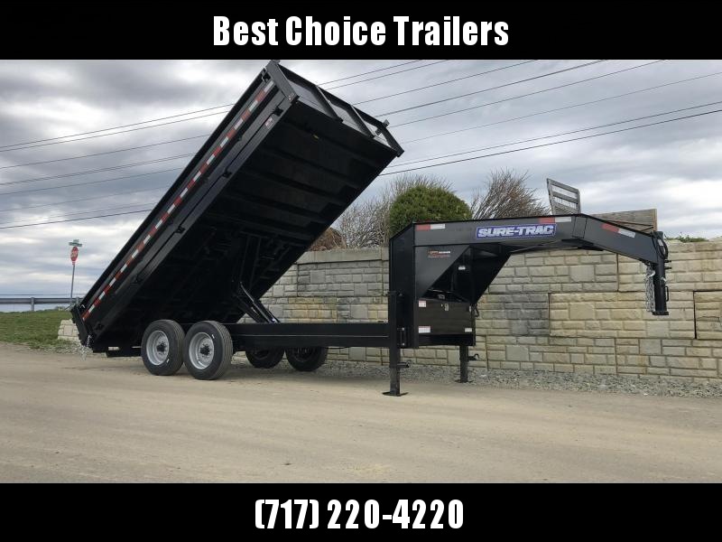 2019 Sure-Trac 8x16' HD Gooseneck Deckover Dump Trailer 16000# GVW * 8000# AXLE UPGRADE * FOLD DOWN SIDES 2019 Sure-Trac 8x16' HD Gooseneck Deckover Dump Trailer 16000# GVW * 8000# AXLE UPGRADE * FOLD DOWN SIDES
