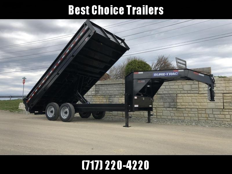 2019 Sure-Trac 8x16' HD Gooseneck Deckover Dump Trailer 16000# GVW * 8000# AXLE UPGRADE * FOLD DOWN SIDES 2019 Sure-Trac 8x16' HD Gooseneck Deckover Dump Trailer 16000# GVW * 8000# AXLE UPGRADE * FOLD DOWN SIDES