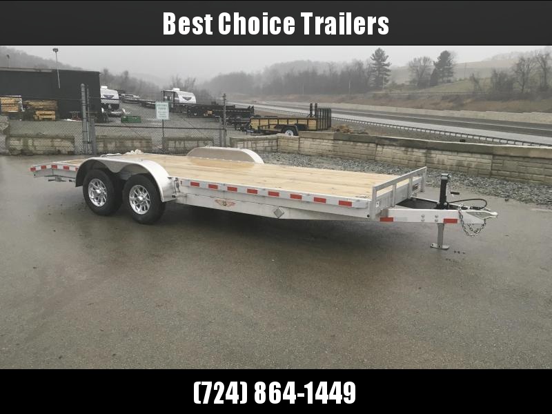 2018 H&H 7x18' Aluminum Car Trailer 9990# GVW * TORSION DROP AXLES * SWIVEL D-RINGS * EXTRA STAKE POCKETS * ALUMINUM WHEELS * CLEARANCE 2018 H&H 7x18' Aluminum Car Trailer 9990# GVW * TORSION DROP AXLES * SWIVEL D-RINGS * EXTRA STAKE POCKETS * ALUMINUM WHEELS * CLEARANCE