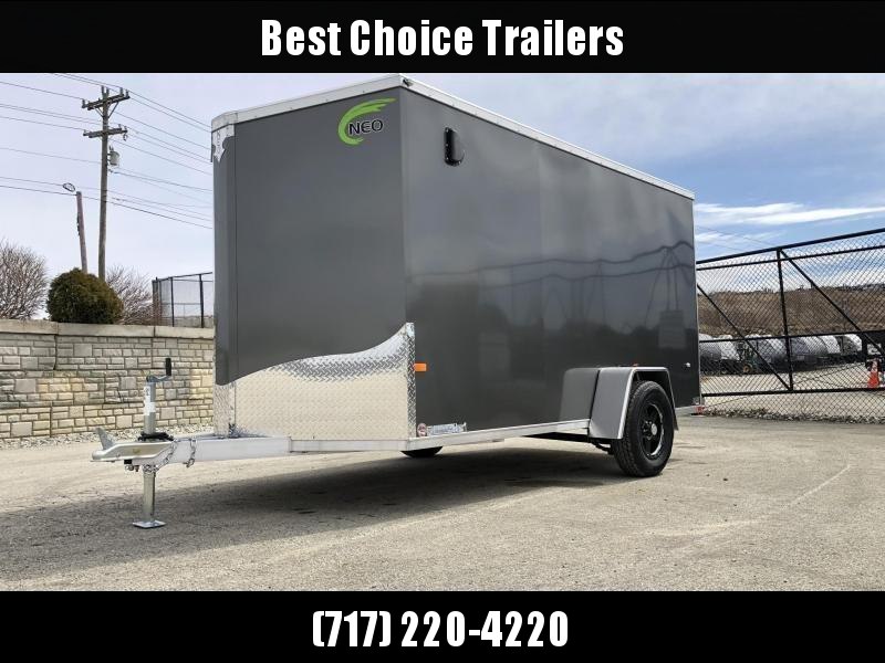 2019 Neo 6x12 NAVF Aluminum Enclosed Cargo Trailer * RAMP DOOR * CHARCOAL * ALUMINUM WHEELS 2019 Neo 6x12 NAVF Aluminum Enclosed Cargo Trailer * RAMP DOOR * CHARCOAL * ALUMINUM WHEELS