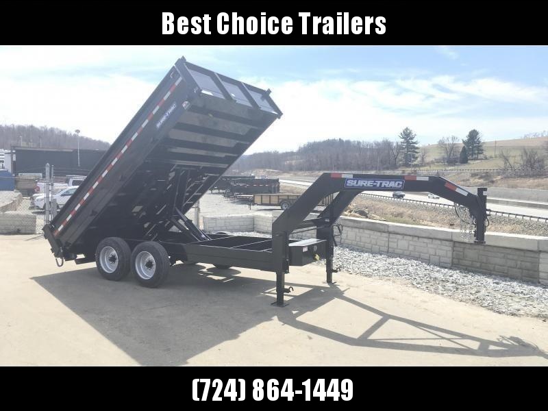 2019 Sure-Trac 8x16' HD Gooseneck Deckover Dump Trailer 16000# GVW * 8000# AXLE UPGRADE * FOLD DOWN SIDES 2019 Sure-Trac 8x16' HD Gooseneck Deckover Dump Trailer 16000# GVW * 8000# AXLE UPGRADE * FOLD DOWN SIDES