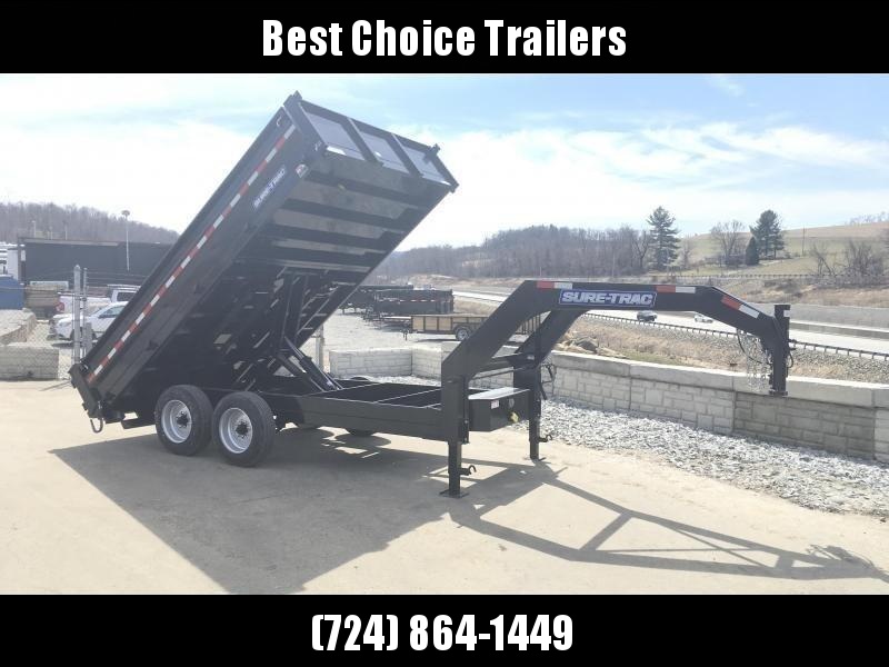 2019 Sure-Trac 8x16' HD Gooseneck Deckover Dump Trailer 16000# GVW * 8000# AXLE UPGRADE * FOLD DOWN SIDES 2019 Sure-Trac 8x16' HD Gooseneck Deckover Dump Trailer 16000# GVW * 8000# AXLE UPGRADE * FOLD DOWN SIDES