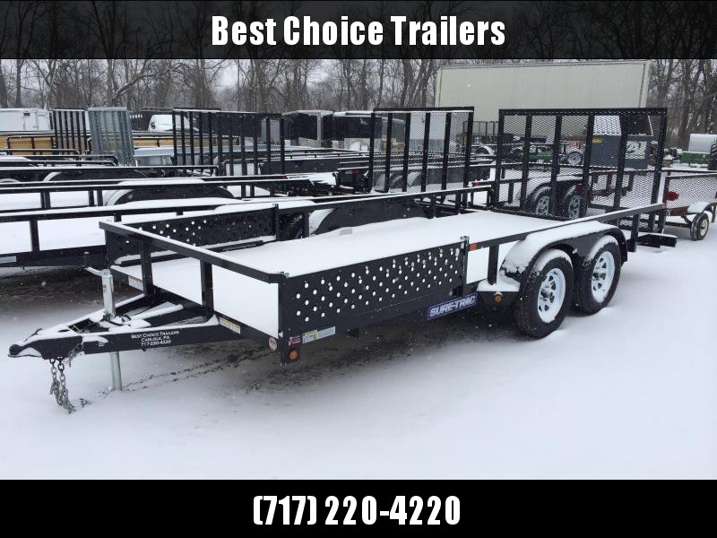 2018 Sure-Trac 7x16' Tube Top ATV Side Ramps Utility Landscape Trailer 7000# GVW 2018 Sure-Trac 7x16' Tube Top ATV Side Ramps Utility Landscape Trailer 7000# GVW