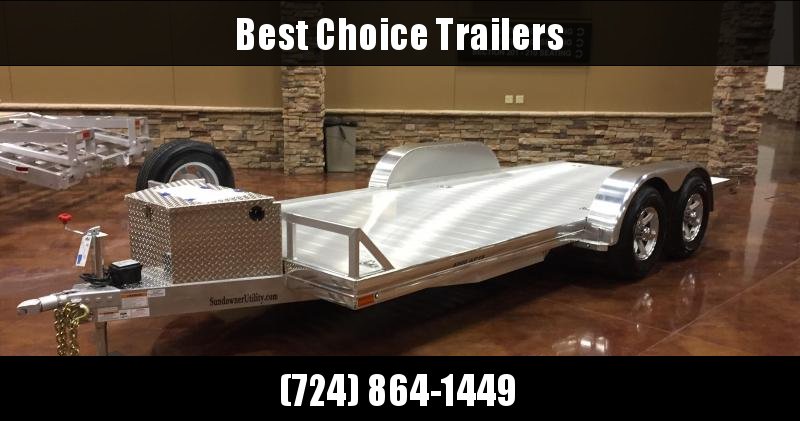 2018 Sundowner 7x18' All Aluminum Car Hauler Trailer 9200# GVW 4000AP18 * 4000# AXLES * POLISHED * EXTRUDED * TORSION * TOOLBOX 2018 Sundowner 7x18' All Aluminum Car Hauler Trailer 9200# GVW 4000AP18 * 4000# AXLES * POLISHED * EXTRUDED * TORSION * TOOLBOX