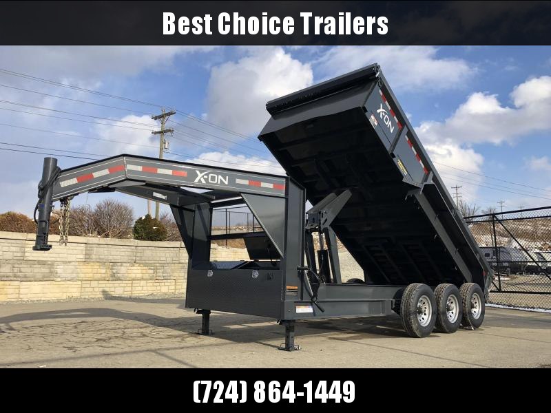 2019 X-on 7x16' Low Profile Gooseneck Dump Trailer 21000# GVW * 7 GA FLOOR * 6x21.5 DUAL TANDEM HOIST * TARP KIT * SCISSOR * 3 WAY GATE * I-BEAM FRAME & NECK * FRONT TOOLBOX * DUAL JACKS 2019 X-on 7x16' Low Profile Gooseneck Dump Trailer 21000# GVW * 7 GA FLOOR * 6x21.5 DUAL TANDEM HOIST * TARP KIT * SCISSOR * 3 WAY GATE * I-BEAM FRAME & NECK * FRONT TOOLBOX * DUAL JACKS