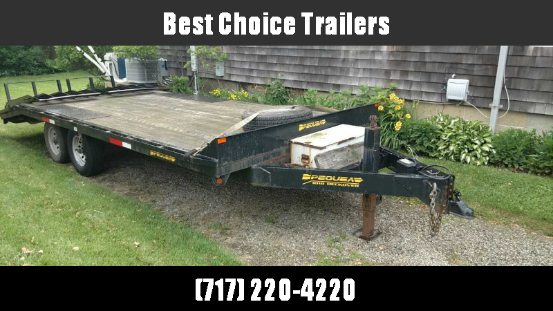 USED 2009 Pequea 18' Beavertail Deckover Trailer 9990# GVW * Full 6' HD split gate * Front toolbox USED 2009 Pequea 18' Beavertail Deckover Trailer 9990# GVW * Full 6' HD split gate * Front toolbox