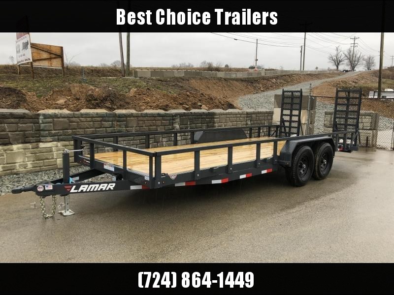 2018 Lamar 7x20' HD Utility Trailer 9990# GVW - SPECIAL RAMPS * REMOVABLE SIDES * CHARCOAL 2018 Lamar 7x20' HD Utility Trailer 9990# GVW - SPECIAL RAMPS * REMOVABLE SIDES * CHARCOAL