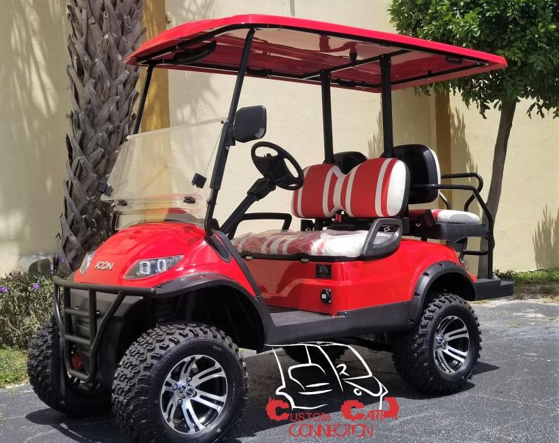 2019 ICON i40L Red Lifted Electric Vehicle Golf Cart 2019 ICON i40L Red Lifted Electric Vehicle Golf Cart