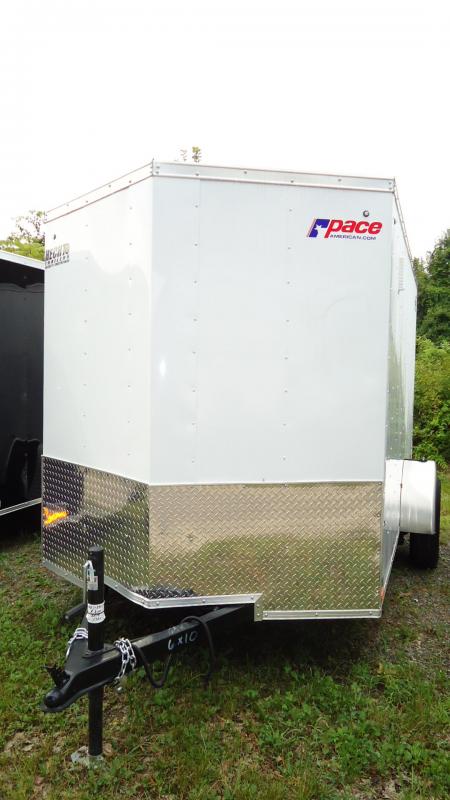 2020 Pace American 6X10 JV SI2 18W RAMP SVNT DRNG WHITE Enclosed Cargo Trailer 2020 Pace American 6X10 JV SI2 18W RAMP SVNT DRNG WHITE Enclosed Cargo Trailer