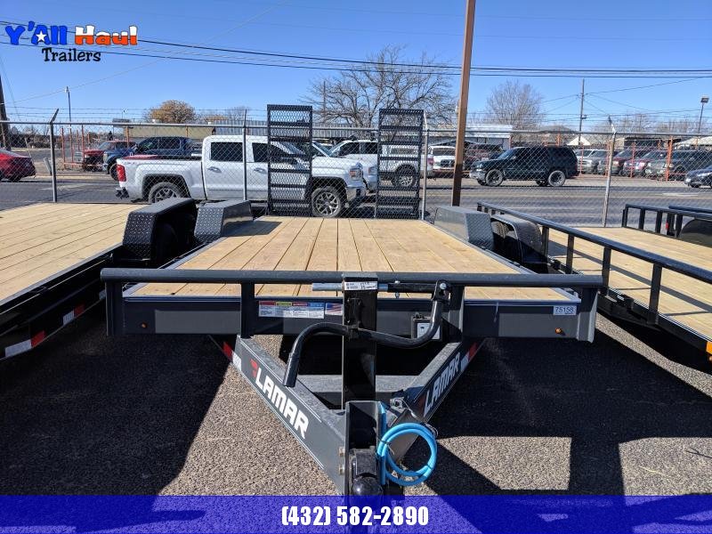 Lamar 83 X 18 7K Equipment Trailer Stand up Ramps Lamar 83 X 18 7K Equipment Trailer Stand up Ramps
