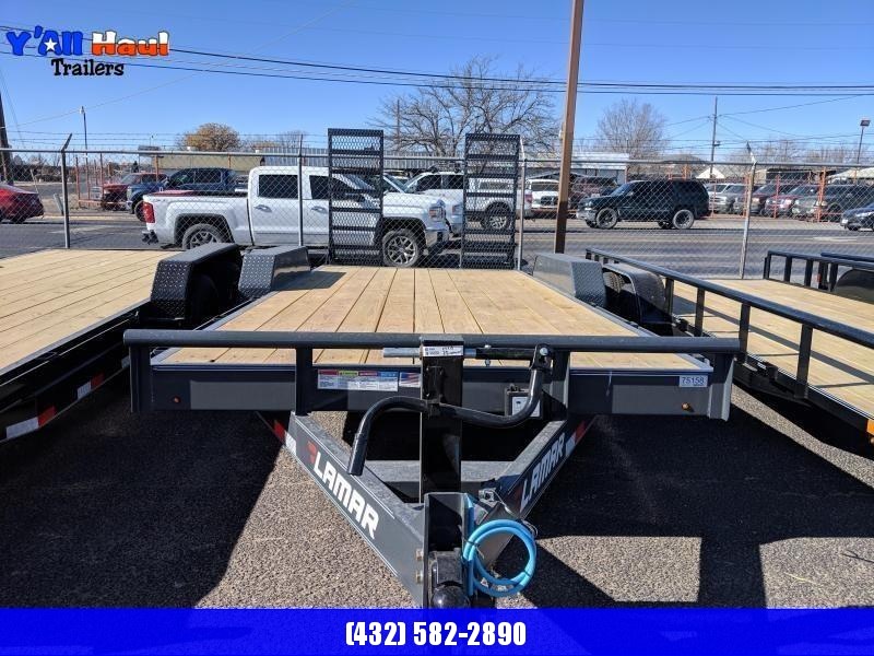 Lamar 83 X 18 7K Equipment Trailer Stand up Ramps Lamar 83 X 18 7K Equipment Trailer Stand up Ramps