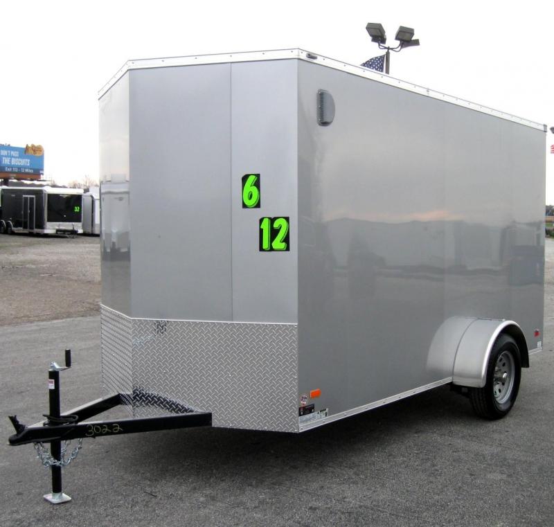 6'x12' Scout Silver Enclosed Cargo Trailer with Plus Package & Free Options 6" Extra High 6'x12' Scout Silver Enclosed Cargo Trailer with Plus Package & Free Options 6" Extra High