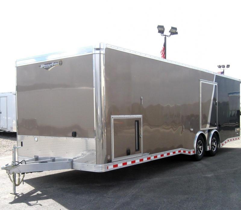 2018 ALUMINUM 28' Millennium Extreme Enclosed Race Car Trailer 2-Tone Bronze/Black w/Wing 2018 ALUMINUM 28' Millennium Extreme Enclosed Race Car Trailer 2-Tone Bronze/Black w/Wing