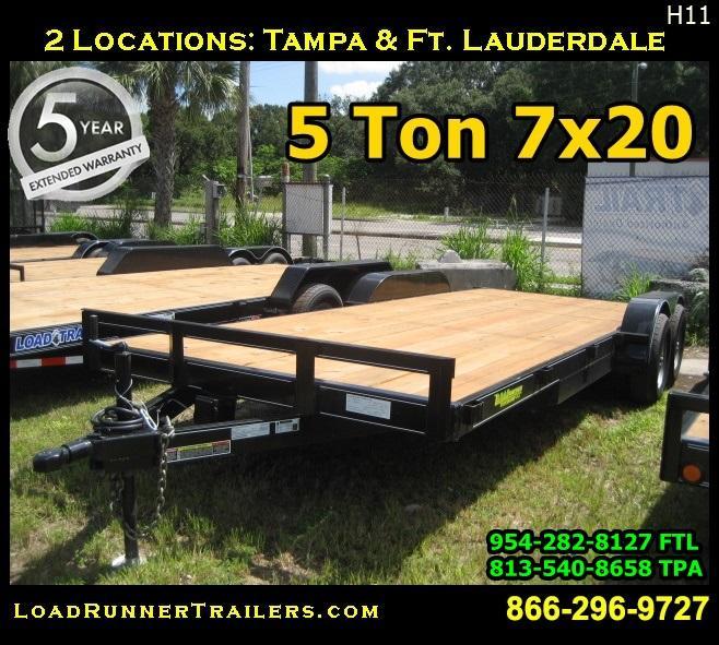 *H11* 7x20 EQUIPMENT HAULER TRAILER 5 TON CAR Trailers 7 x 20 | CH82-20T5-2B *H11* 7x20 EQUIPMENT HAULER TRAILER 5 TON CAR Trailers 7 x 20 | CH82-20T5-2B
