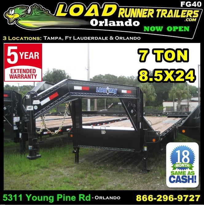 *FG40* 8.5X24 7 TON Flatbed Deck Over Trailer |Butt End Trailers 8.5 x 24 | FG102-24T7-BE *FG40* 8.5X24 7 TON Flatbed Deck Over Trailer |Butt End Trailers 8.5 x 24 | FG102-24T7-BE