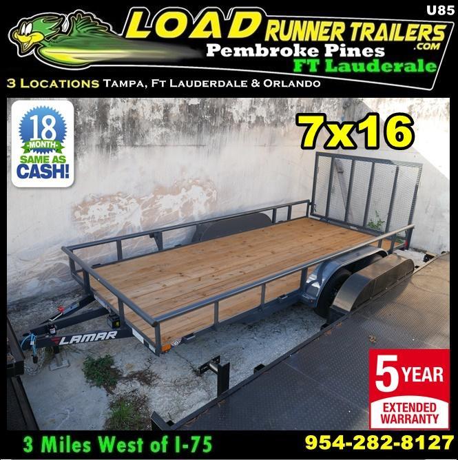 *U85* 7x16 Utility Lawn Trailer |Load Runner Trailers 7 x 16 | U83-16T3-1B-PR *U85* 7x16 Utility Lawn Trailer |Load Runner Trailers 7 x 16 | U83-16T3-1B-PR