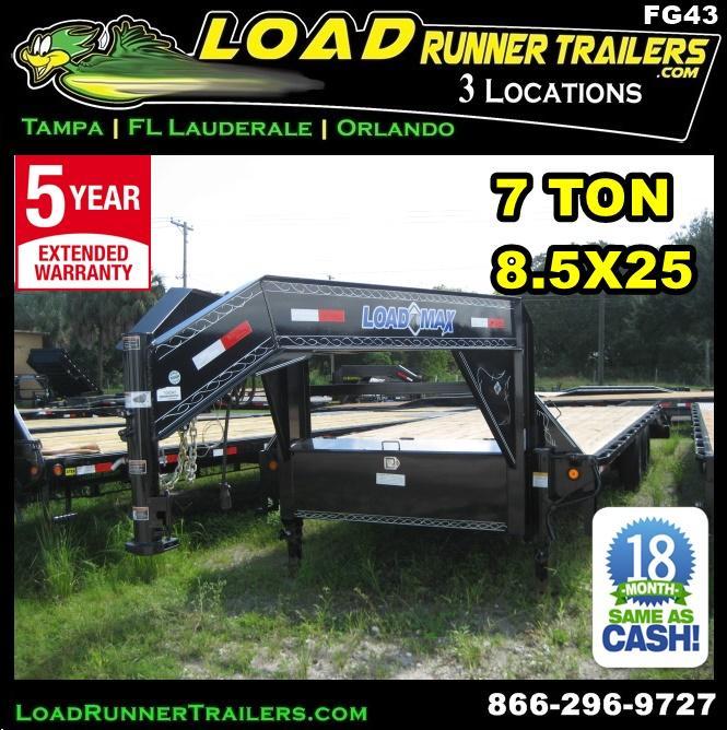 *FG43* 8.5x25 Flatbed Trailer w/ Ramps 7 TON Deck Over Trailers 8.5 x 25 | FG102-25T7-FF *FG43* 8.5x25 Flatbed Trailer w/ Ramps 7 TON Deck Over Trailers 8.5 x 25 | FG102-25T7-FF