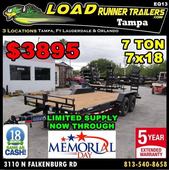 *EQ13* 7x18 7 TON Equipment & Car Hauler Trailer |LR Trailers 7 x 18 | EQ83-18T7-KR *EQ13* 7x18 7 TON Equipment & Car Hauler Trailer |LR Trailers 7 x 18 | EQ83-18T7-KR
