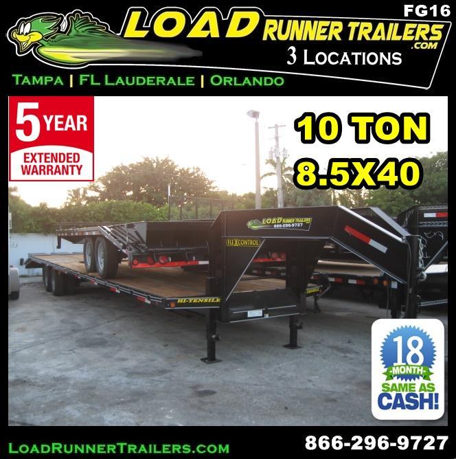 *FG16* 8.5x40 Flatbed Gooseneck Deck Over Trailer 10 TON|20K Trailers 8.5 x 40 | FG102-40T10-FF *FG16* 8.5x40 Flatbed Gooseneck Deck Over Trailer 10 TON|20K Trailers 8.5 x 40 | FG102-40T10-FF