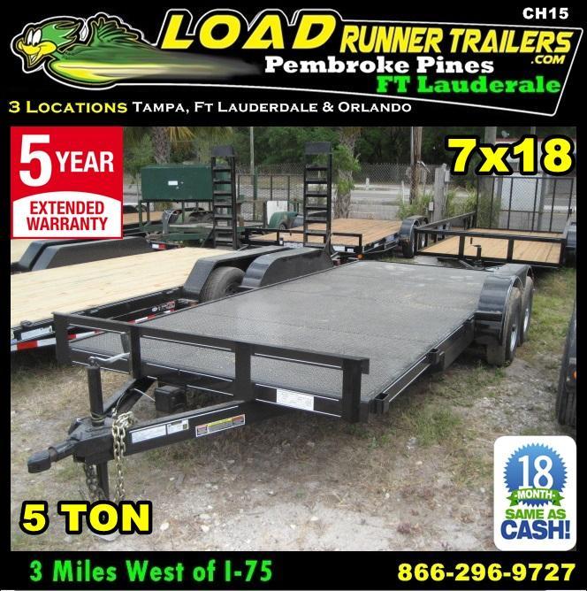*CH15* 7x18 5 Ton Car Hauler Trailers LR Haulers & Trailer Brakes 7 x 18 | CH82-18T5-1B-SD *CH15* 7x18 5 Ton Car Hauler Trailers LR Haulers & Trailer Brakes 7 x 18 | CH82-18T5-1B-SD