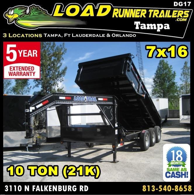 *DG17* 7x16 Triple Axle Gooseneck Dump Trailer |21K - 10 TON Trailers 7 x 16 | DG83-16TT7-24S *DG17* 7x16 Triple Axle Gooseneck Dump Trailer |21K - 10 TON Trailers 7 x 16 | DG83-16TT7-24S