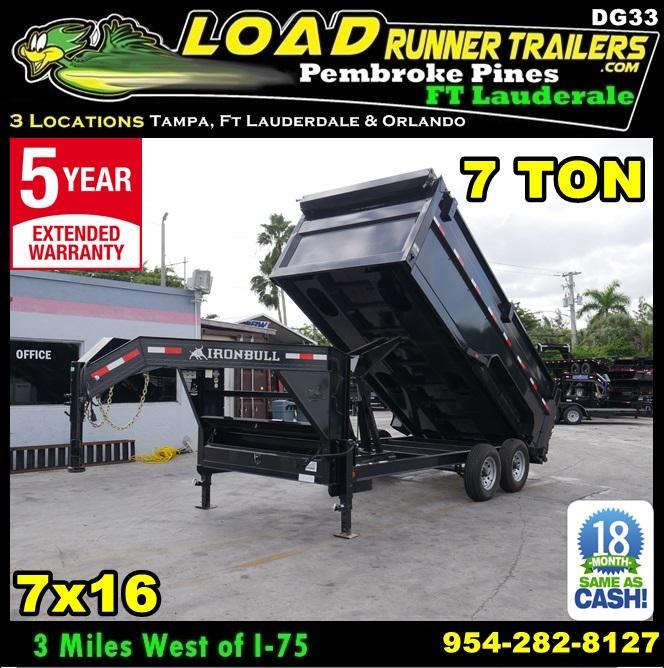 *DG33* 7x16 7 TON Gooseneck Dump Trailer |LRT Trailers 7 x 16 | DG83-16T7-48S *DG33* 7x16 7 TON Gooseneck Dump Trailer |LRT Trailers 7 x 16 | DG83-16T7-48S