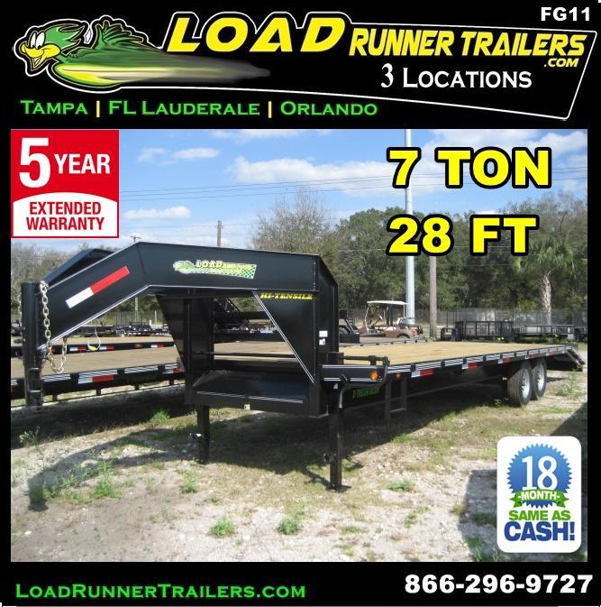 *FG11* 8.5x28 7 TON Gooseneck Flatbed |LR Trailers & Goosenecks 8.5 x 28 | FG102-28T7-FF *FG11* 8.5x28 7 TON Gooseneck Flatbed |LR Trailers & Goosenecks 8.5 x 28 | FG102-28T7-FF