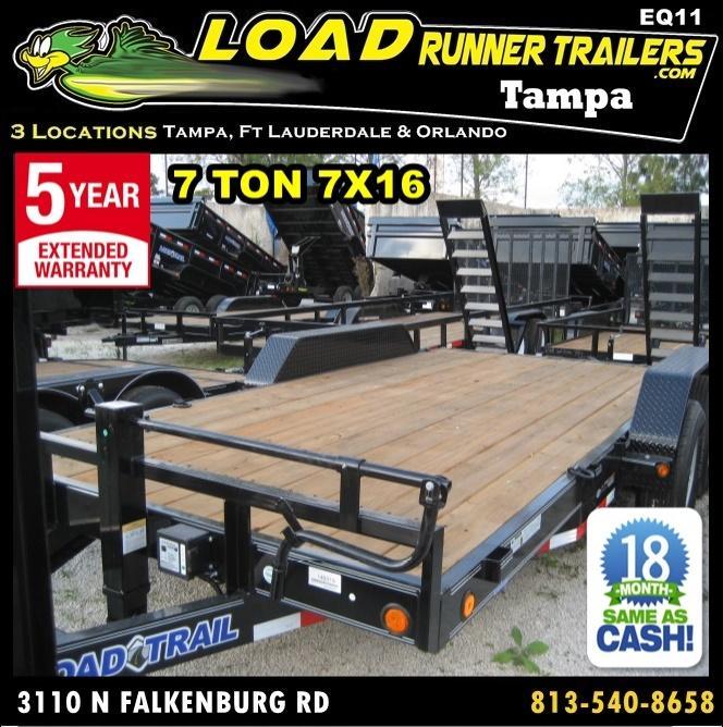 *EQ11* 7x16 7 TON Equipment & Car Hauler Trailer |LR Trailers 7 x 16 | EQ83-16T7-KR *EQ11* 7x16 7 TON Equipment & Car Hauler Trailer |LR Trailers 7 x 16 | EQ83-16T7-KR
