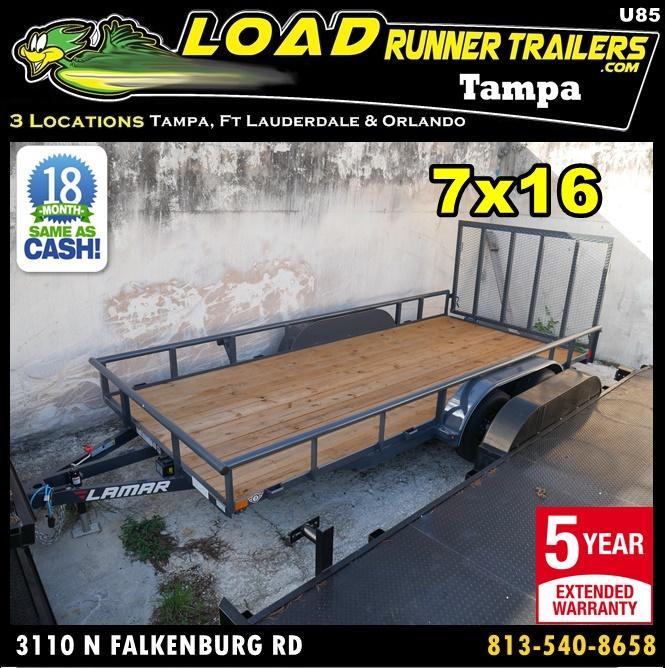 *U85* 7x16 Utility Lawn Trailer |Load Runner Trailers 7 x 16 | U83-16T3-1B-PR *U85* 7x16 Utility Lawn Trailer |Load Runner Trailers 7 x 16 | U83-16T3-1B-PR