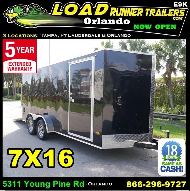 *E9K* 7x16 Enclosed Cargo Trailer Tandem Axle Hauler 7 x 16 | EV7-16T3-R *E9K* 7x16 Enclosed Cargo Trailer Tandem Axle Hauler 7 x 16 | EV7-16T3-R