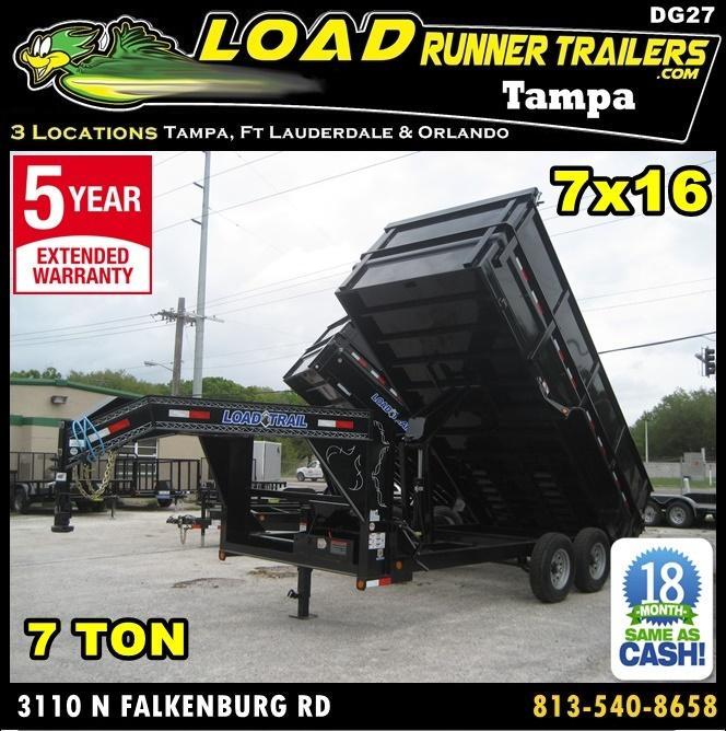 *DG27* 7x16x4 7 TON Gooseneck Dump Trailer 4 Ft Sides LRT Trailers 7 x 16 | DG83-16T7-24S+24 *DG27* 7x16x4 7 TON Gooseneck Dump Trailer 4 Ft Sides LRT Trailers 7 x 16 | DG83-16T7-24S+24