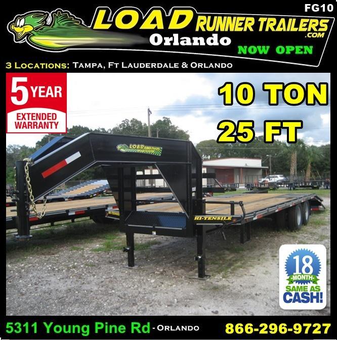 *FG10* 8.5x25 Flatbed Gooseneck Deck Over 10 TON|20K Trailer 8.5 x 25 | FG102-25T10-FF *FG10* 8.5x25 Flatbed Gooseneck Deck Over 10 TON|20K Trailer 8.5 x 25 | FG102-25T10-FF