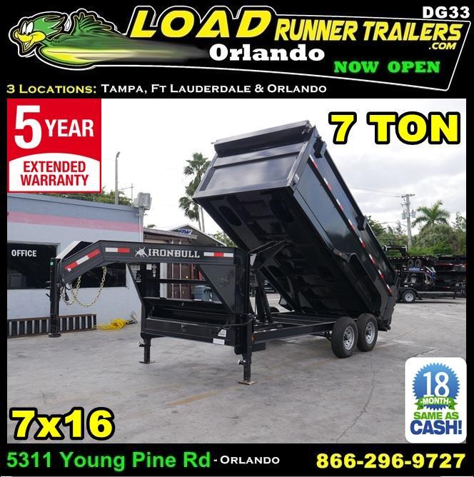 *DG33* 7x16 7 TON Gooseneck Dump Trailer |LRT Trailers 7 x 16 | DG83-16T7-48S *DG33* 7x16 7 TON Gooseneck Dump Trailer |LRT Trailers 7 x 16 | DG83-16T7-48S