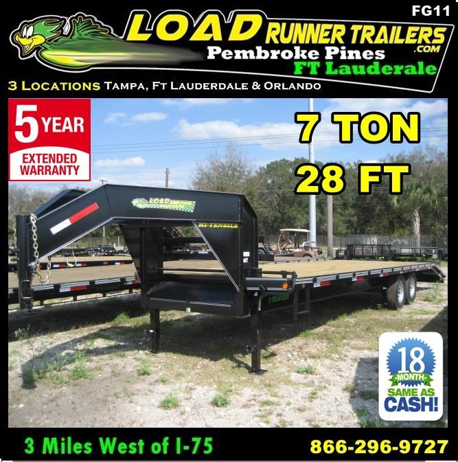 *FG11* 8.5x28 7 TON Gooseneck Flatbed Deck Over Trailer 8.5 x 28 | FG102-28T7-FF *FG11* 8.5x28 7 TON Gooseneck Flatbed Deck Over Trailer 8.5 x 28 | FG102-28T7-FF