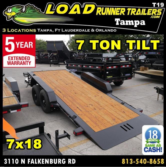 *T19* 7x18 7 TON Hydraulic Tilt Equipment Hauler Trailer 7 x 18 | T83-16+2T7T-GT *T19* 7x18 7 TON Hydraulic Tilt Equipment Hauler Trailer 7 x 18 | T83-16+2T7T-GT