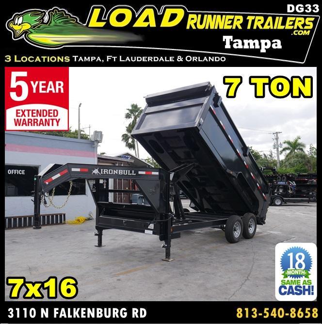 *DG33* 7x16 7 TON Gooseneck Dump Trailer |LRT Trailers 7 x 16 | DG83-16T7-48S *DG33* 7x16 7 TON Gooseneck Dump Trailer |LRT Trailers 7 x 16 | DG83-16T7-48S