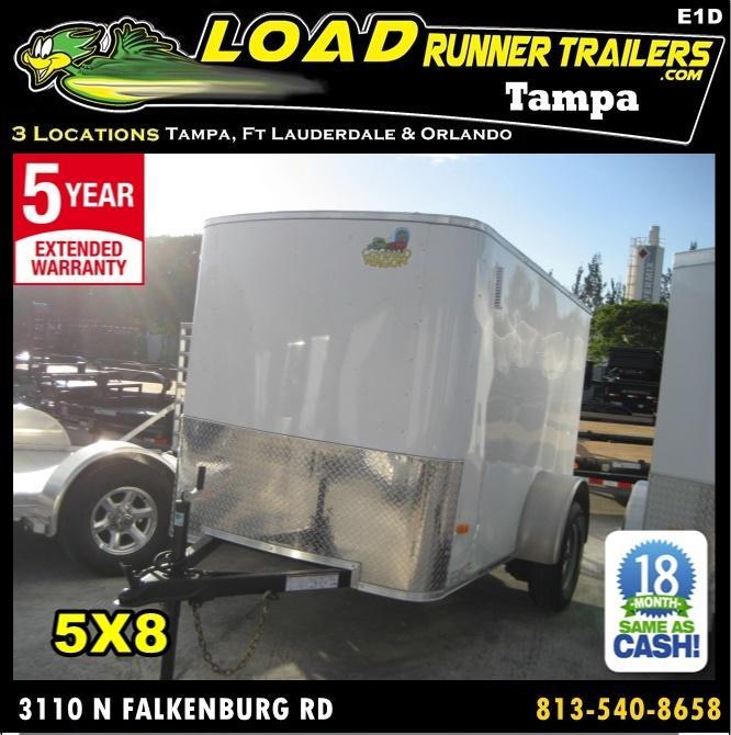 *E1D* 5x8 Enclosed Cargo Trailer Rear Door | Rounded Front 5 x 8 | EF5-8S3-R *E1D* 5x8 Enclosed Cargo Trailer Rear Door | Rounded Front 5 x 8 | EF5-8S3-R