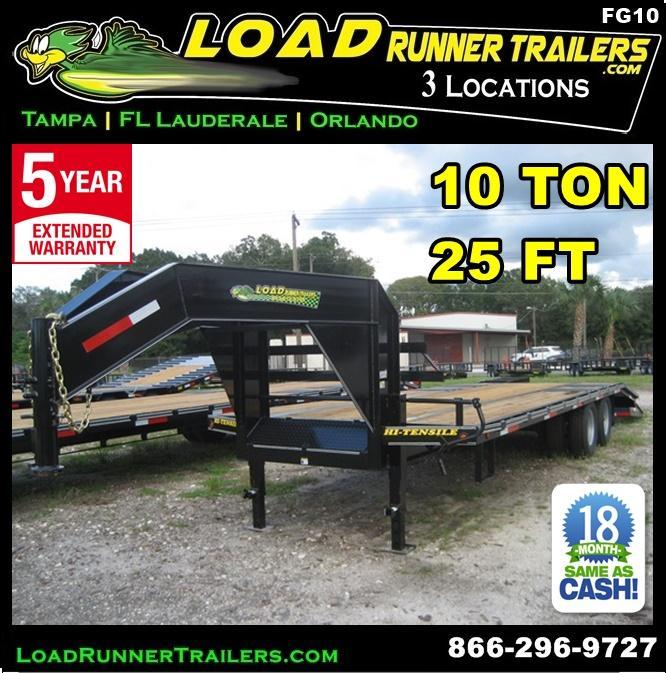 *FG10* 8.5x25 Flatbed Gooseneck Deck Over Trailer 10 TON|20K Trailers 8.5 x 25 | FG102-25T10-FF *FG10* 8.5x25 Flatbed Gooseneck Deck Over Trailer 10 TON|20K Trailers 8.5 x 25 | FG102-25T10-FF