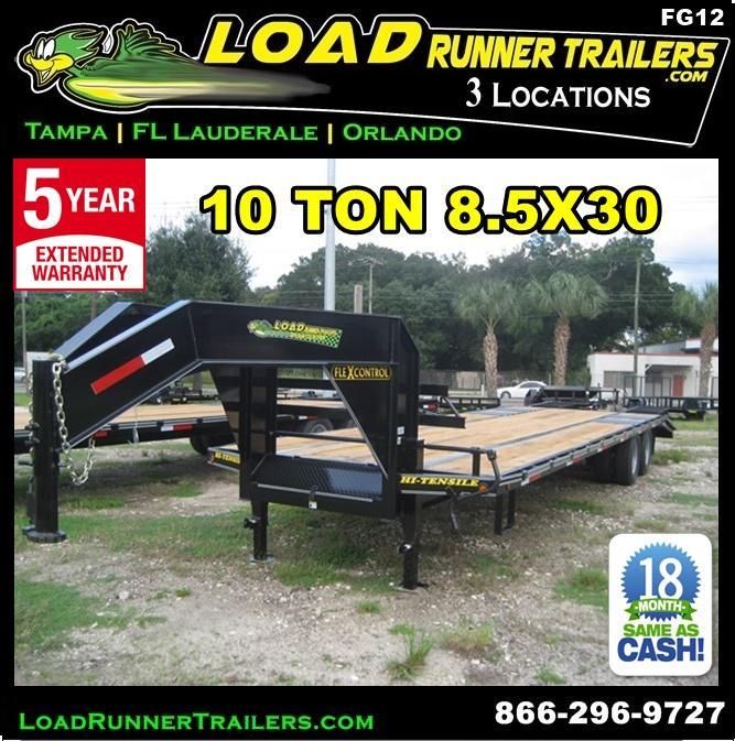 *FG13* 8.5X32 10 TON FLATBED GOOSENECK TRAILER |DECK OVER TRAILERS 8.5 x 32 | FG102-32T10-FF *FG13* 8.5X32 10 TON FLATBED GOOSENECK TRAILER |DECK OVER TRAILERS 8.5 x 32 | FG102-32T10-FF