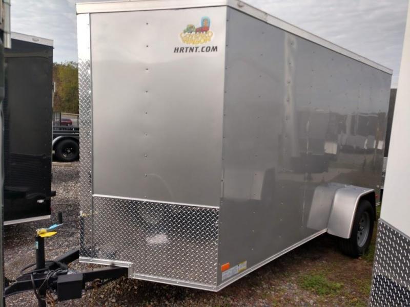 COVERED WAGON 2019 SILVER 6' x 12' SINGLE AXLE V-NOSE ENCLOSED TRAILER COVERED WAGON 2019 SILVER 6' x 12' SINGLE AXLE V-NOSE ENCLOSED TRAILER