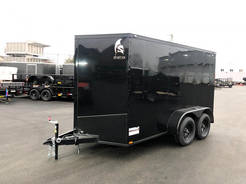 SPARTAN CARGO 2019 6X12 TANDEM AXLE BLACK WITH BLACK TRIM SEMI SCREWLESS ENCLOSED TRAILER SPARTAN CARGO 2019 6X12 TANDEM AXLE BLACK WITH BLACK TRIM SEMI SCREWLESS ENCLOSED TRAILER