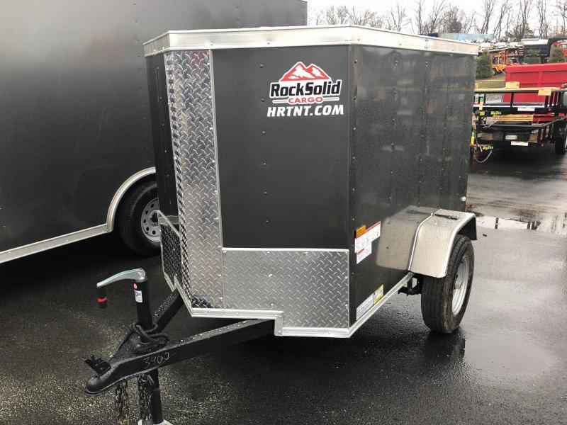 ROCK SOLID 2019 4' x 6' SINGLE AXLE CHARCOAL GRAY ENCLOSED TRAILER ROCK SOLID 2019 4' x 6' SINGLE AXLE CHARCOAL GRAY ENCLOSED TRAILER