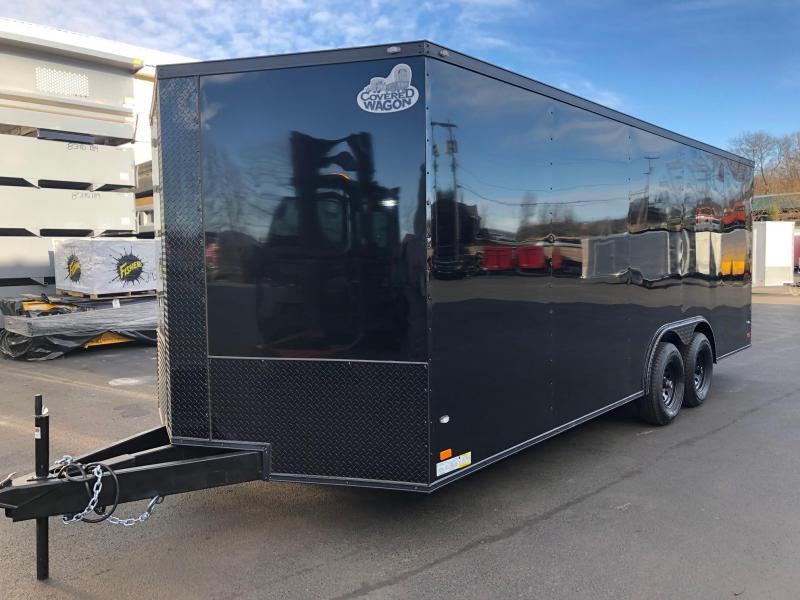 COVERED WAGON 2019 8.5 X 20 BLACK with BLACK GOLD PACKAGE SEMI-SCREWLESS ENCLOSED CARGO TRAILER AND CAR HAULER WITH 60" TRIPLE TUBE TONGUE COVERED WAGON 2019 8.5 X 20 BLACK with BLACK GOLD PACKAGE SEMI-SCREWLESS ENCLOSED CARGO TRAILER AND CAR HAULER WITH 60" TRIPLE TUBE TONGUE