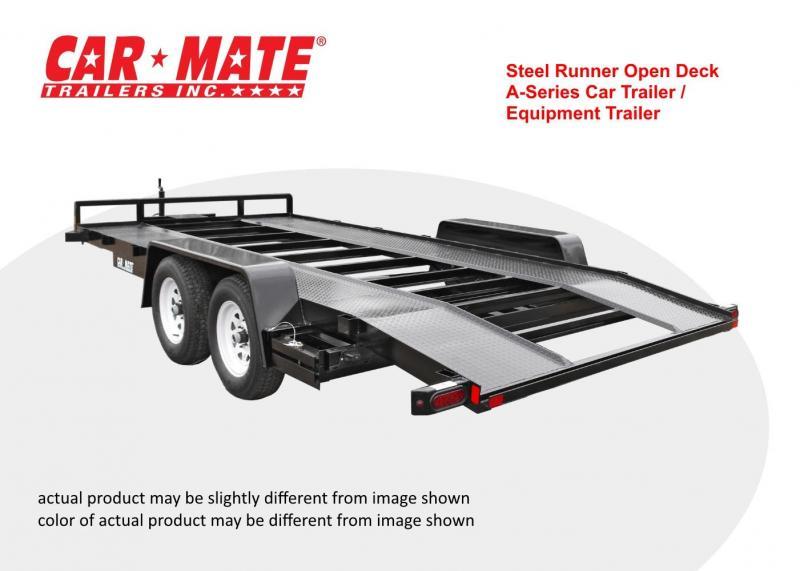 Car Mate 8 X 18 Steel Runner Open Deck A-Series Car Trailer Car Mate 8 X 18 Steel Runner Open Deck A-Series Car Trailer