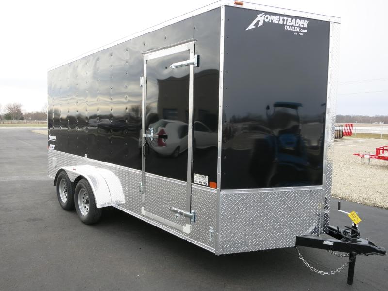 Homesteader Trailers 7x16 Enclosed Trailer w/ Ramp Door - Side Wall Vents - D Rings - Side Door Homesteader Trailers 7x16 Enclosed Trailer w/ Ramp Door - Side Wall Vents - D Rings - Side Door