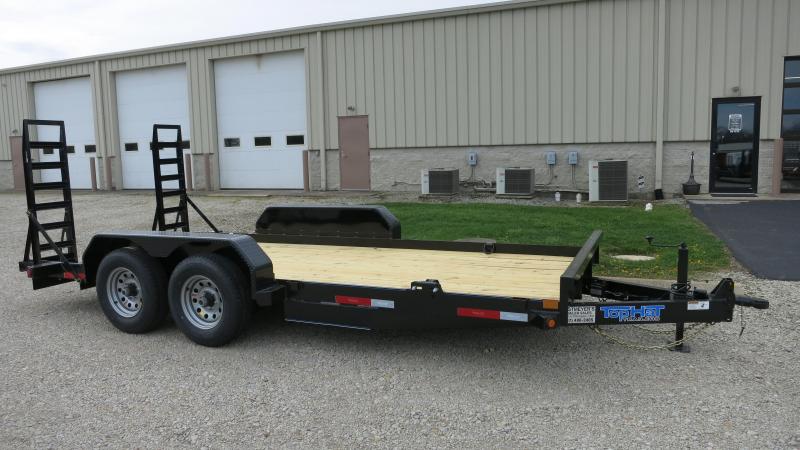 Top Hat Trailers 16' Flatbed with stand up ramps -skid steer Top Hat Trailers 16' Flatbed with stand up ramps -skid steer