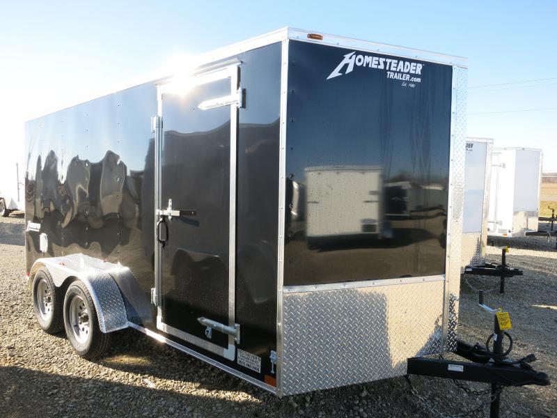 Homesteader Trailers 7x14 Enclosed Trailer w/ Ramp Door - Side Wall Vents - D Rings - Side Door Homesteader Trailers 7x14 Enclosed Trailer w/ Ramp Door - Side Wall Vents - D Rings - Side Door