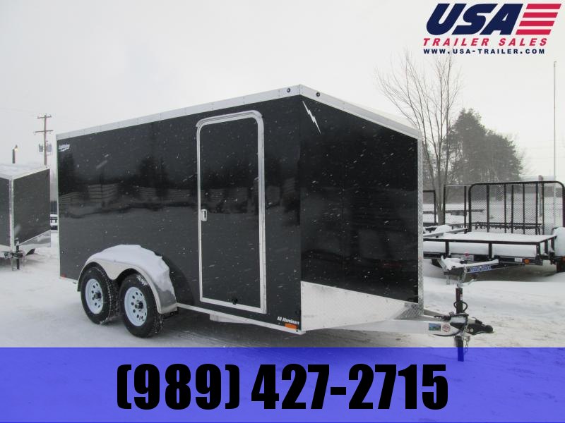 2019 Lightning Trailers 7x14 Black Ramp Enclosed Cargo Trailer 2019 Lightning Trailers 7x14 Black Ramp Enclosed Cargo Trailer